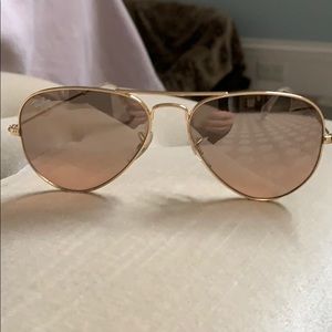 Ray-bans gold frames with brown/pink gradient